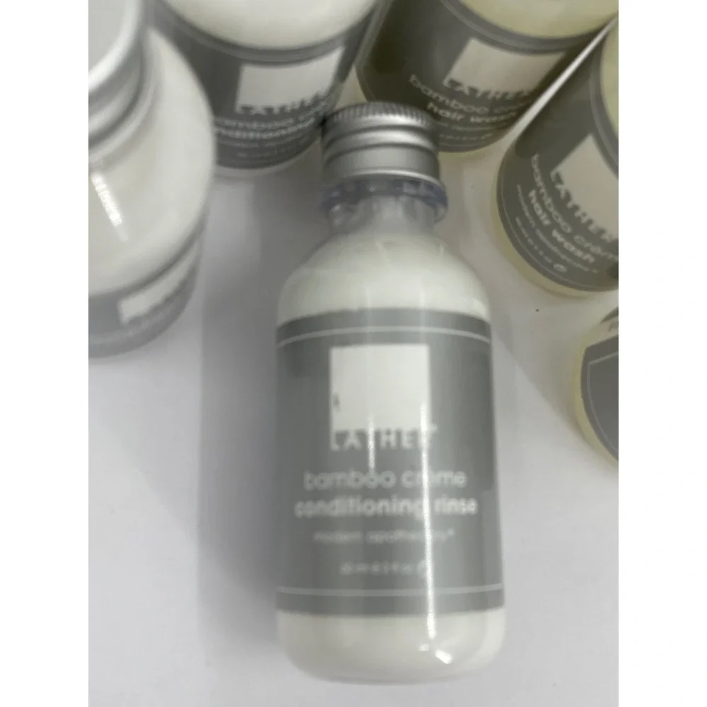 LATHER Bamboo Creme Hair Wash and Conditioning Rinse Set 6 Bottles 2oz